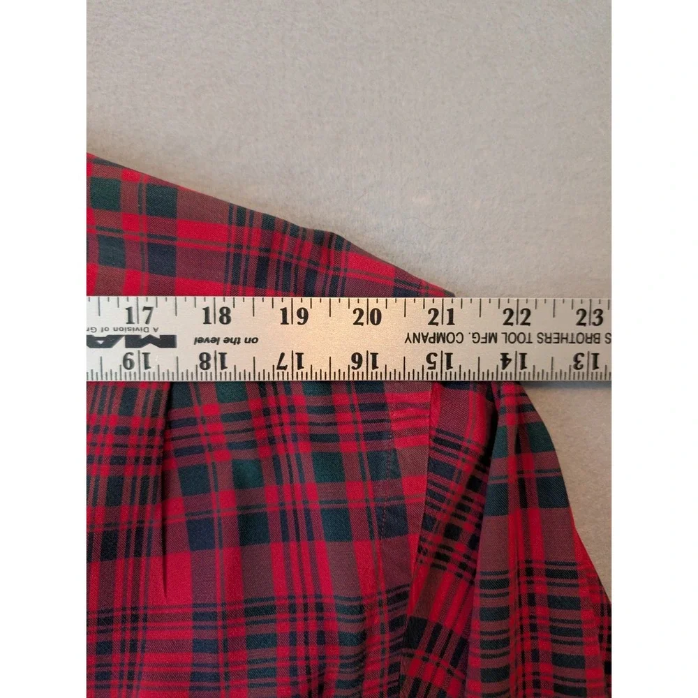 Vtg Polo Ralph Lauren GI Shirt Red Plaid Cotton Mens Large Button Up Long Sleeve